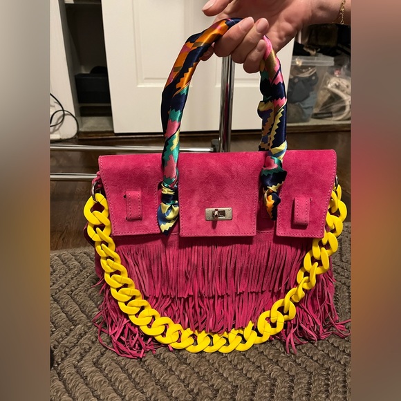 Alkimya Funky Pink Suede Tote - Picture 2 of 9